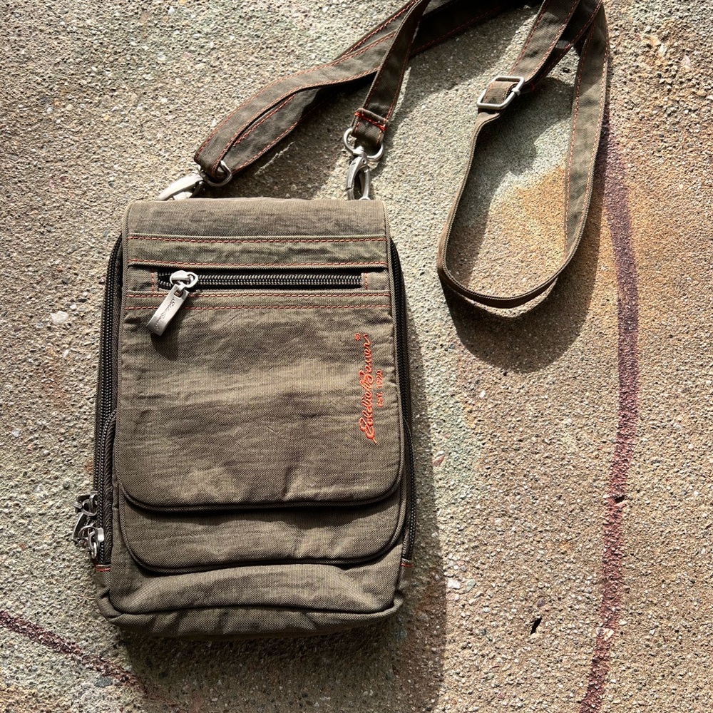 Eddie Bauer Olive Green Men's Crossbody Bag